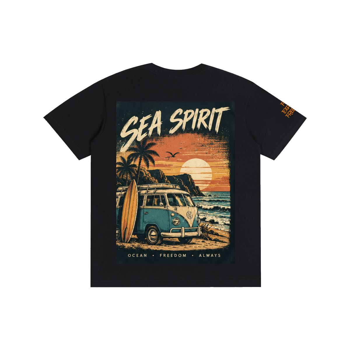 Campervan Sea Spirit Theme Pure Cotton Unisex T-Shirt