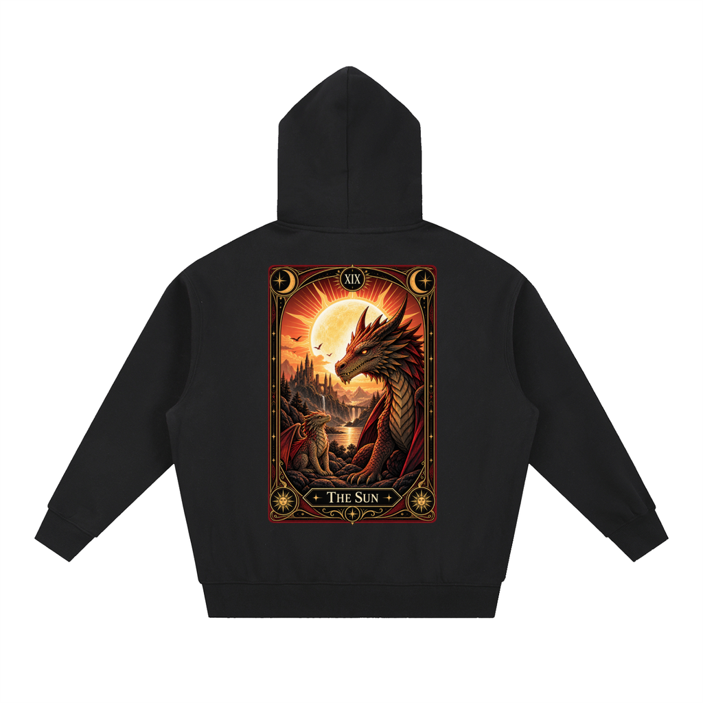 Sun Tarot Shadow Deck Essential Oversized Boxy Fit Fleece Hoodie Unisex