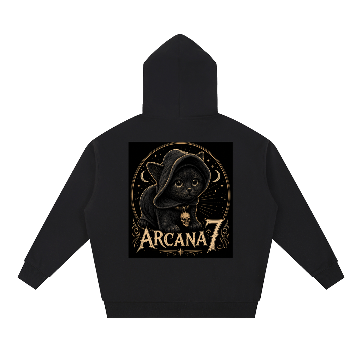Hooded Cat Magic in the Shadows  Essential Heavyweight Hoodie Unisex