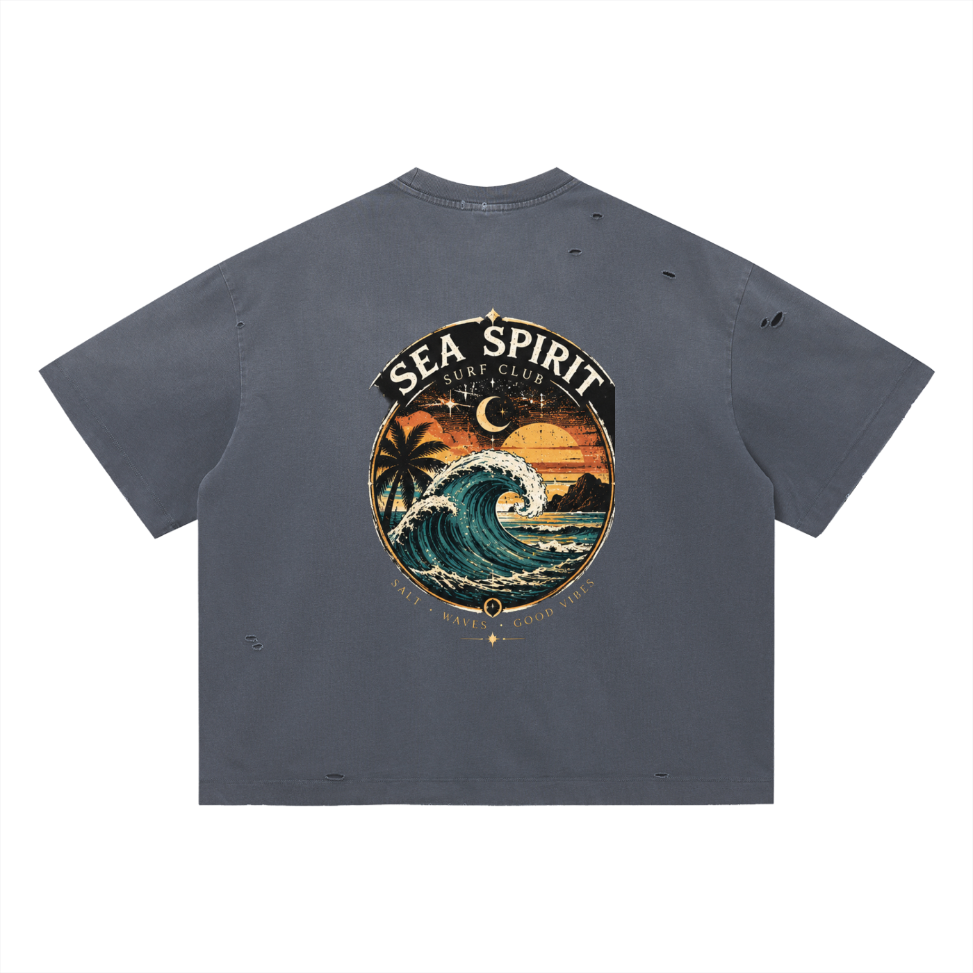 Surf 2 Vintage Washed Distressed Boxy Oversized T-Shirt