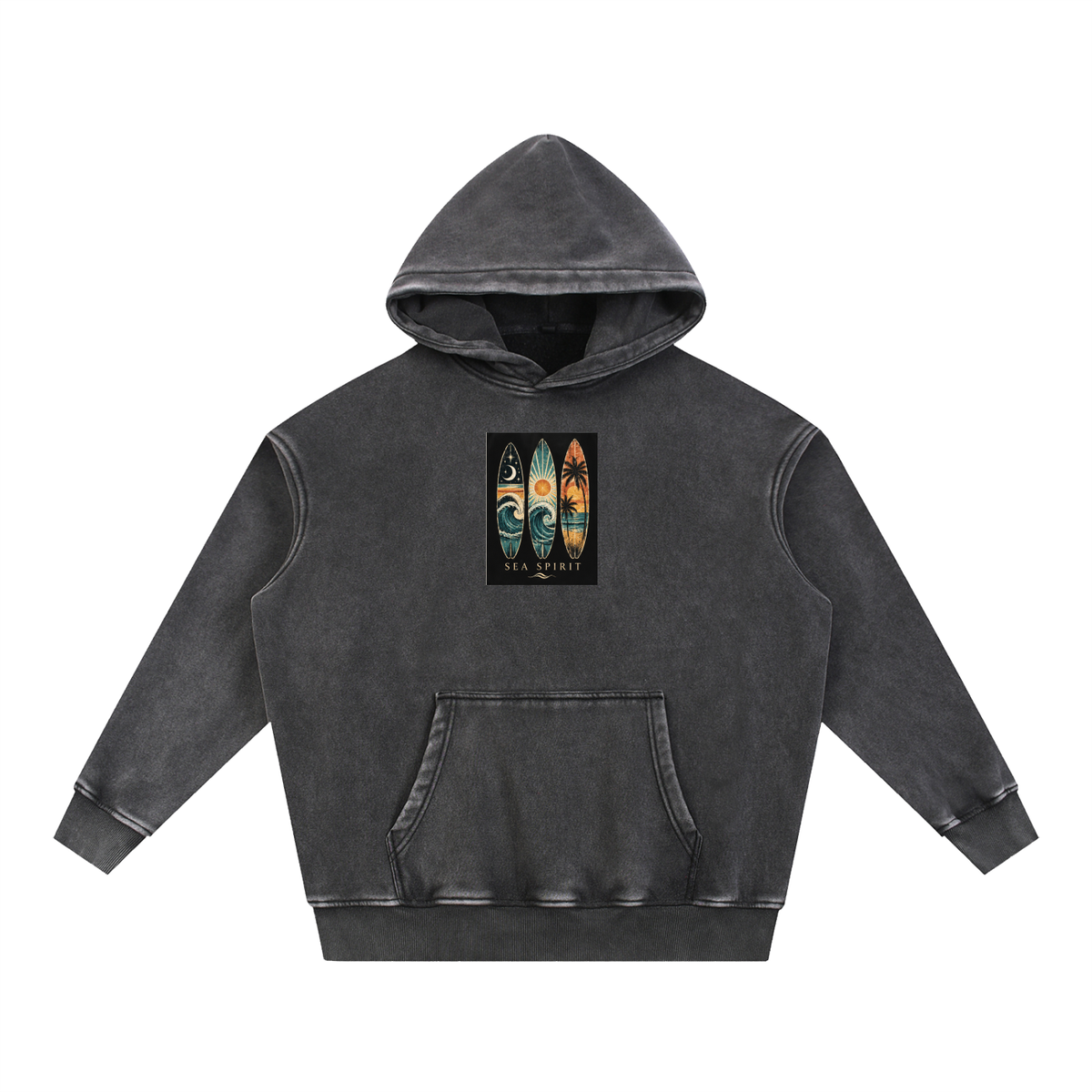 Surfboards Snow Wash Fleece Oversize Hoodie