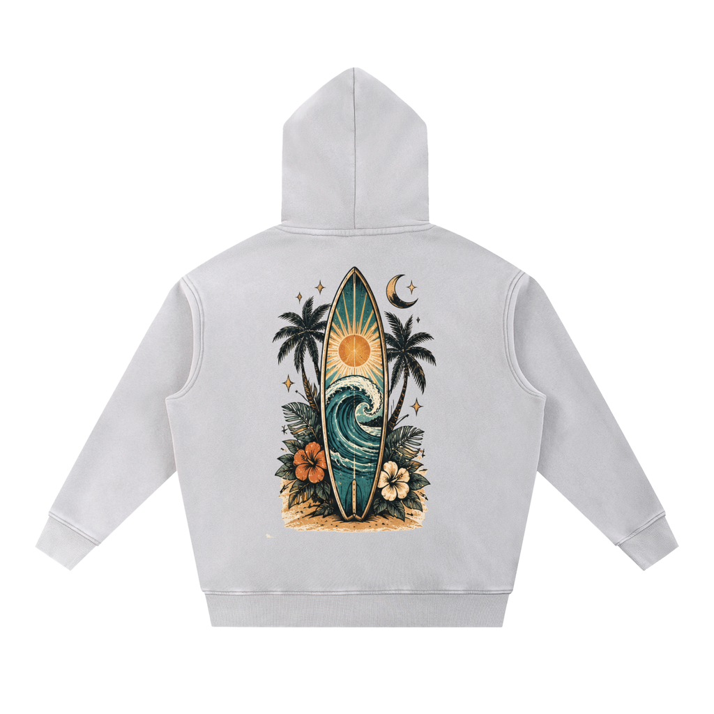 Surf Board Snow Wash Fleece Oversize Hoodie Unisex