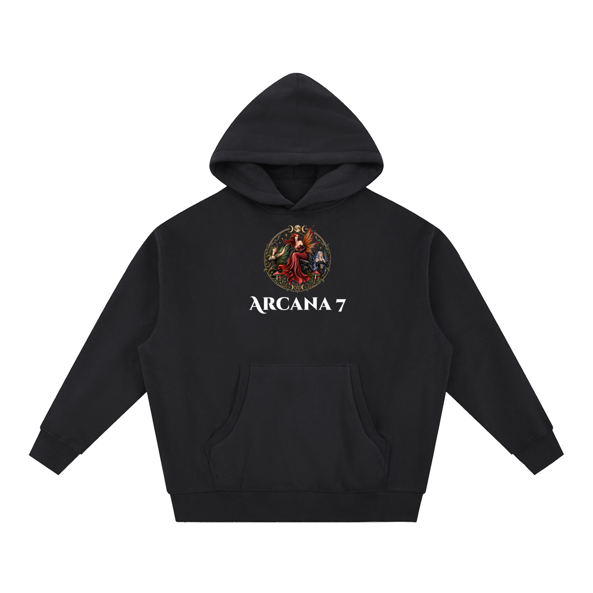 Angelic Design 1 Arcana 7 Essential Oversized Boxy Fit Fleece Hoodie Unisex