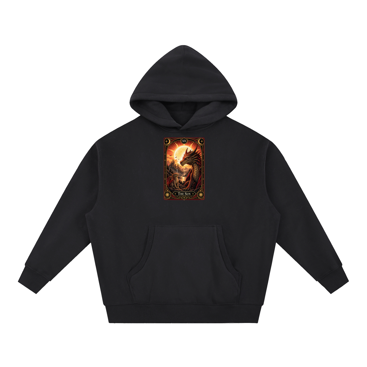 Sun Tarot Shadow Deck Essential Oversized Boxy Fit Fleece Hoodie Unisex