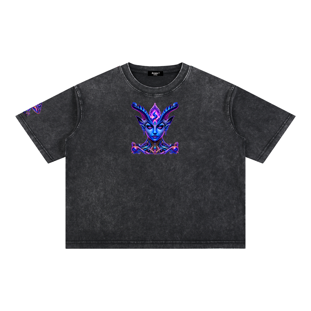 PSY New Design Mineral Wash Boxy Cotton T-Shirt