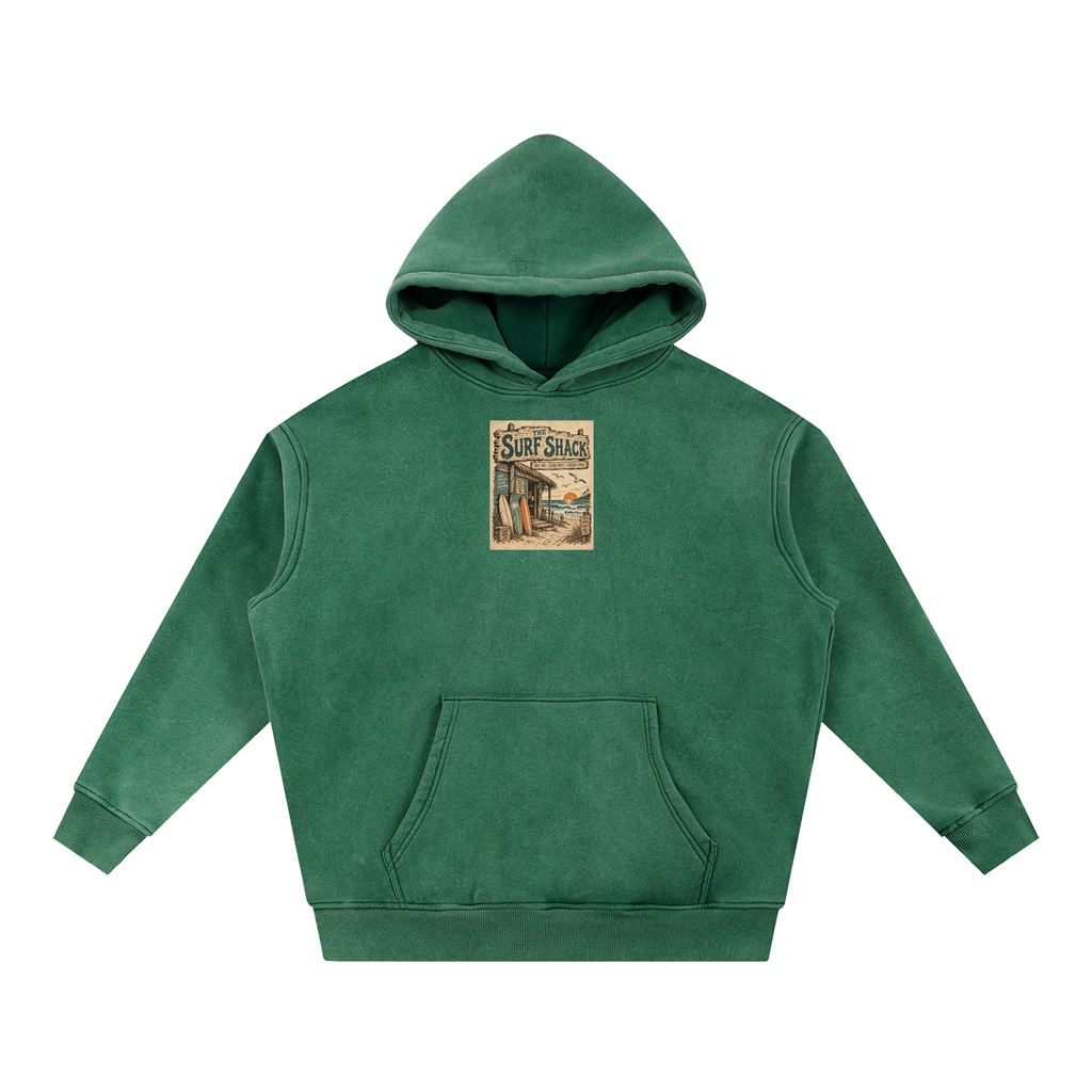 Surf Shack Hoodie Design 1 Snow Wash Fleece Oversize Hoodie unisex