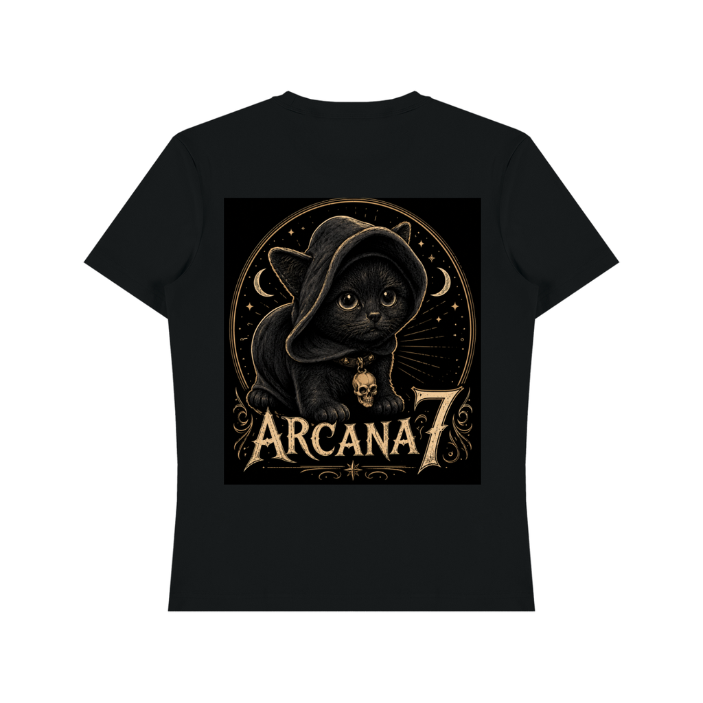Hooded Cat Magic in the Shadows  Heavyweight Cotton T-Shirt Unisex