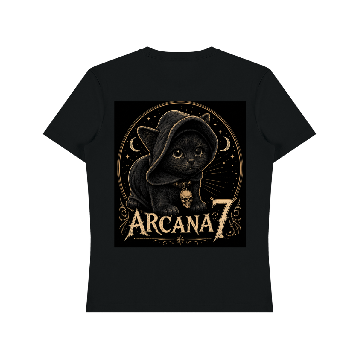 Hooded Cat Magic in the Shadows  Heavyweight Cotton T-Shirt Unisex