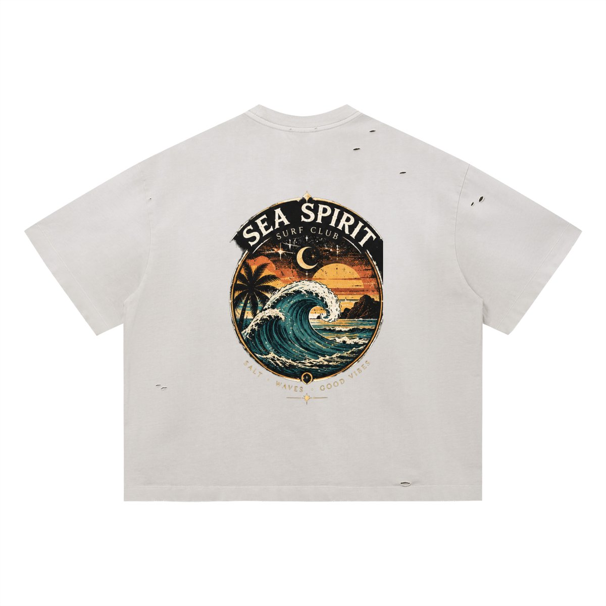 Surf 2 Vintage Washed Distressed Boxy Oversized T-Shirt