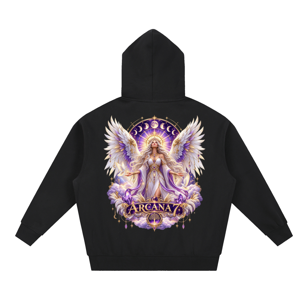 Angelic Arcana 7 Essential Oversized Boxy Fit Fleece Hoodie Unisex