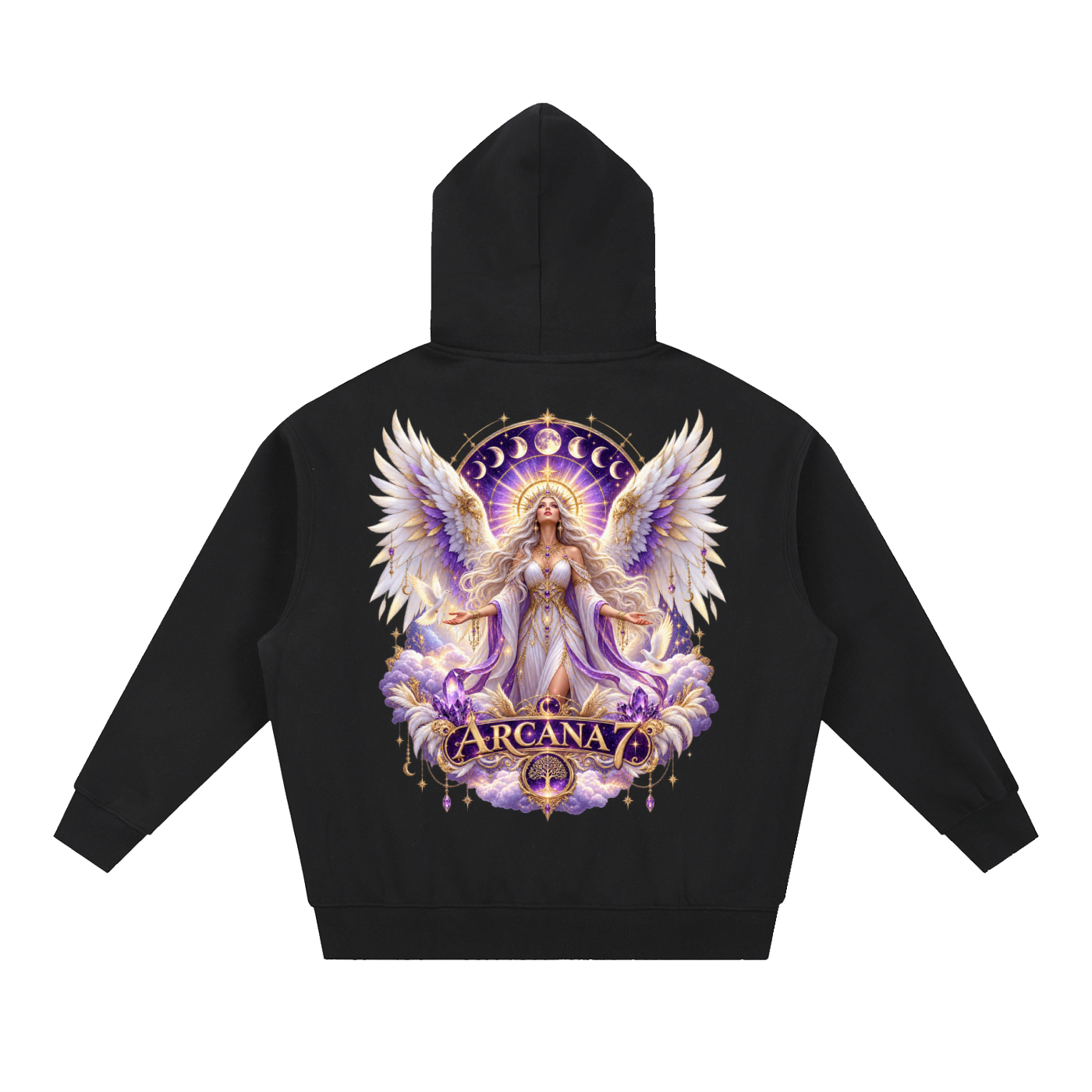 Angelic Arcana 7 Essential Oversized Boxy Fit Fleece Hoodie Unisex