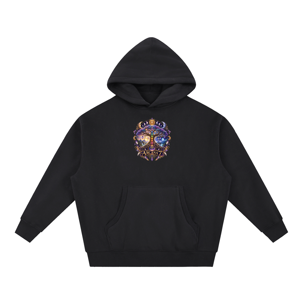 Tree of Life Design 2 Arcana 7 Essential Oversized Boxy Fit Fleece Hoodie Unisex