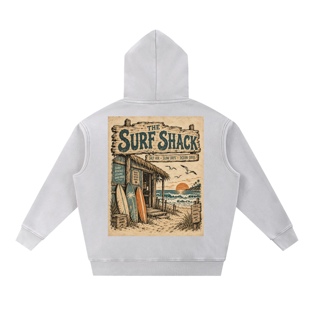 Surf Shack Hoodie Design 1 Snow Wash Fleece Oversize Hoodie unisex