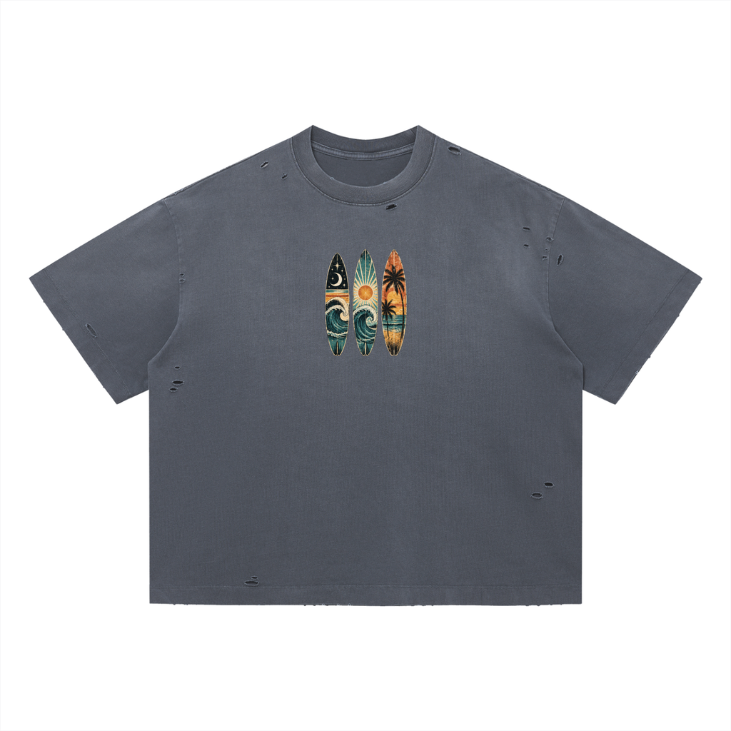 Surf 2 Vintage Washed Distressed Boxy Oversized T-Shirt