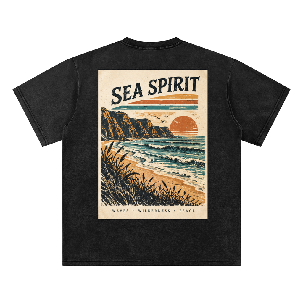 Beach Waves Bamboo Slub Snow Washed T-Shirt