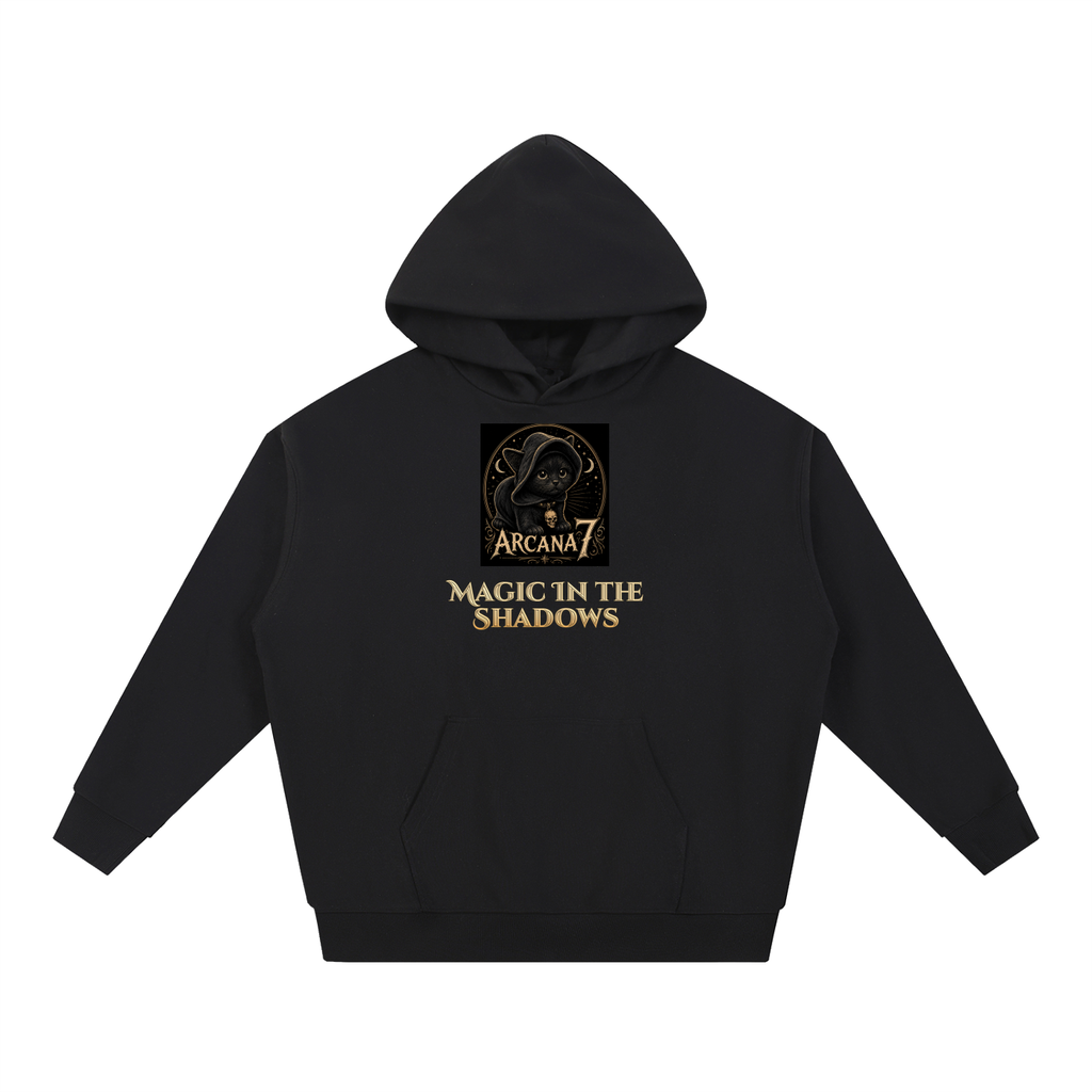 Hooded Cat Magic in the Shadows  Essential Heavyweight Hoodie Unisex