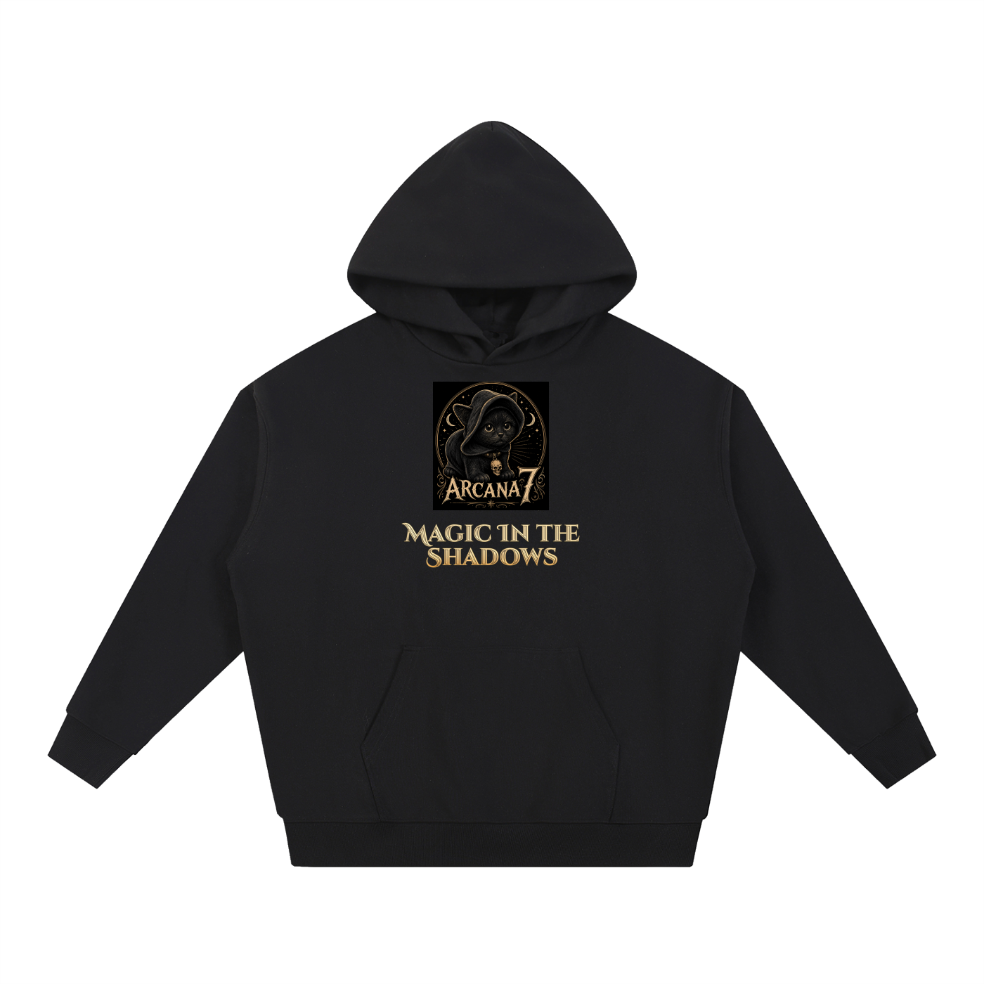 Hooded Cat Magic in the Shadows  Essential Heavyweight Hoodie Unisex