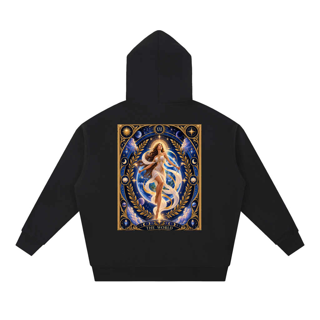 The World Tarot Card Arcana 7 Essential Heavyweight Hoodie