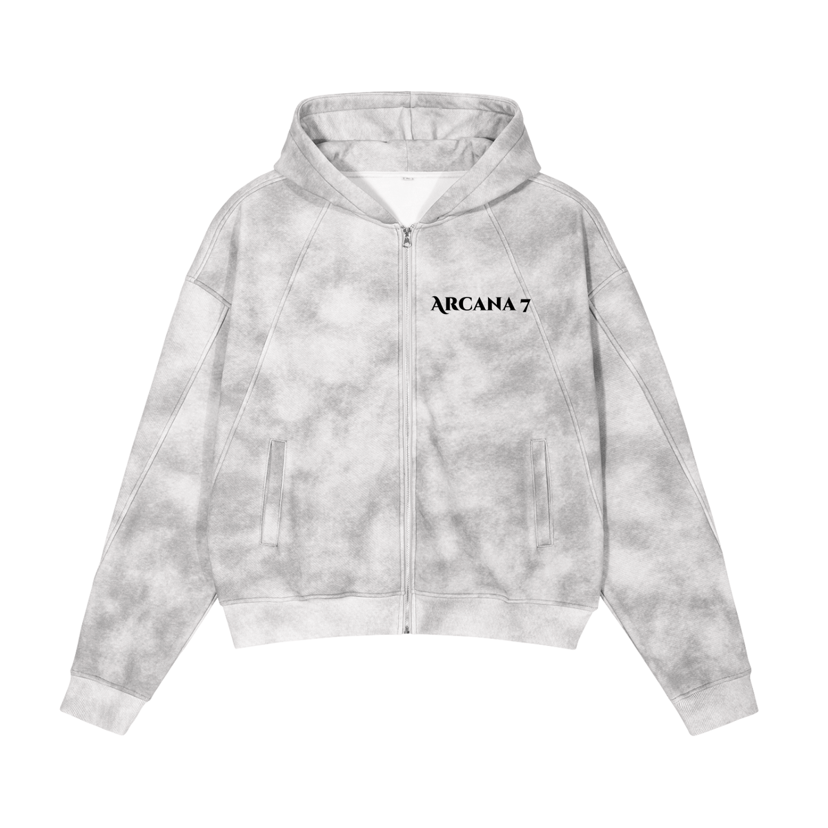 Tarot Sun Shadow Deck Dirty Washed Zip-Up Fleece Hoodie Unisex