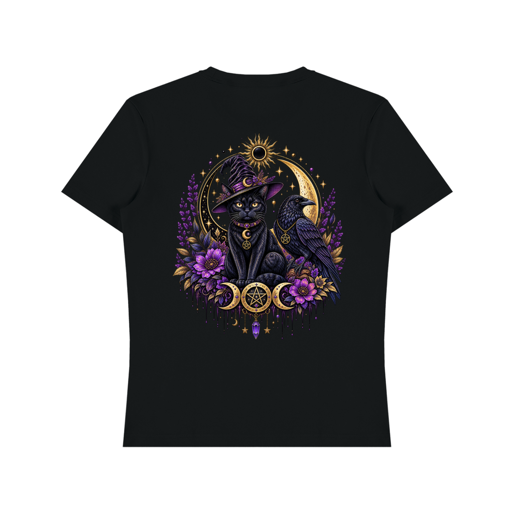 Cat/Raven, Magic in the Shadows Unisex Heavyweight Cotton T-Shirt