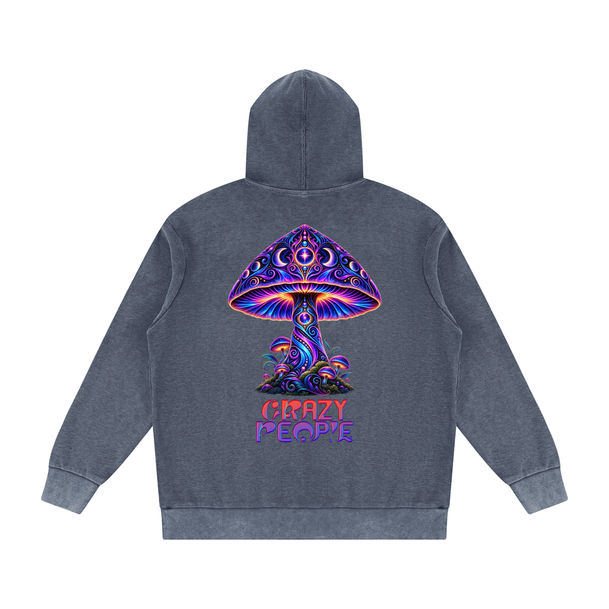 Crazy People Mushi Unisex Mineral Wash Oversized Hoodie Unisex