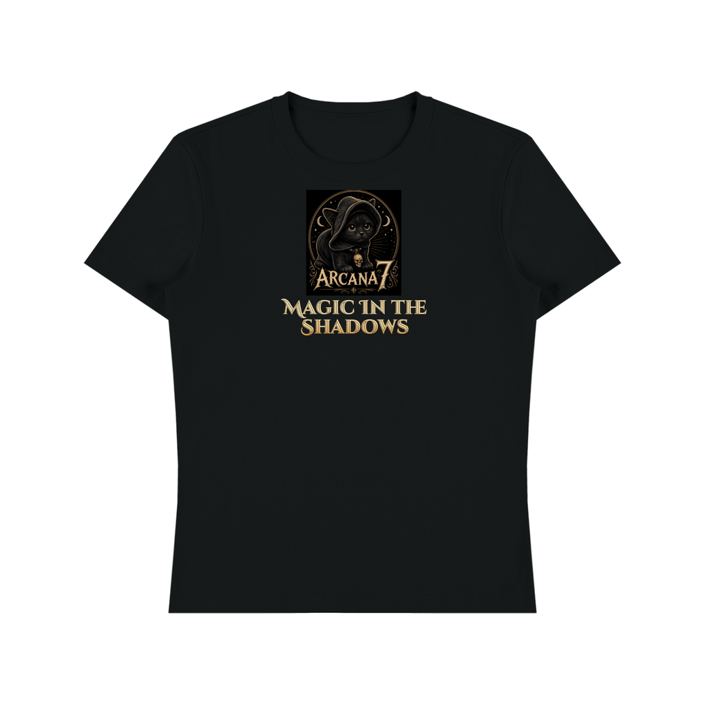 Hooded Cat Magic in the Shadows  Heavyweight Cotton T-Shirt Unisex