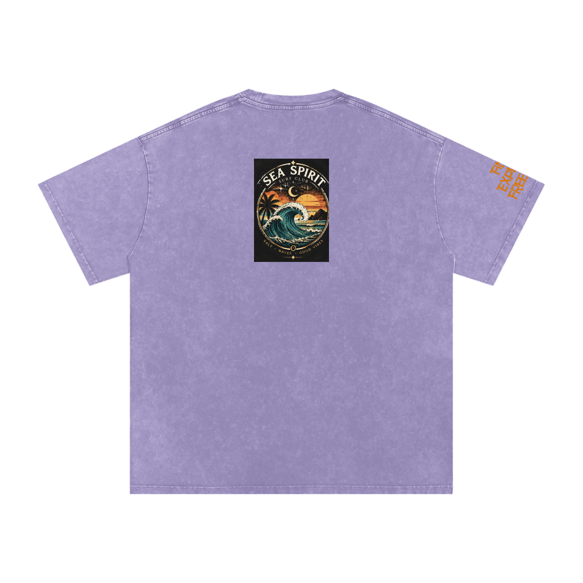 Surf Wave Snow Washed Oversized Cotton T-Shirt