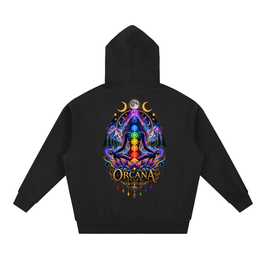 Cosmic Wanderer Design 2 Essential Oversized Boxy Fit Fleece Hoodie Unisex
