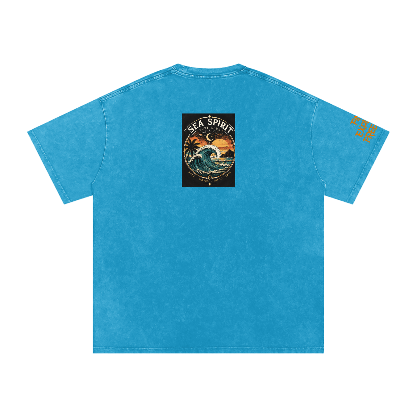 Surf Wave Snow Washed Oversized Cotton T-Shirt