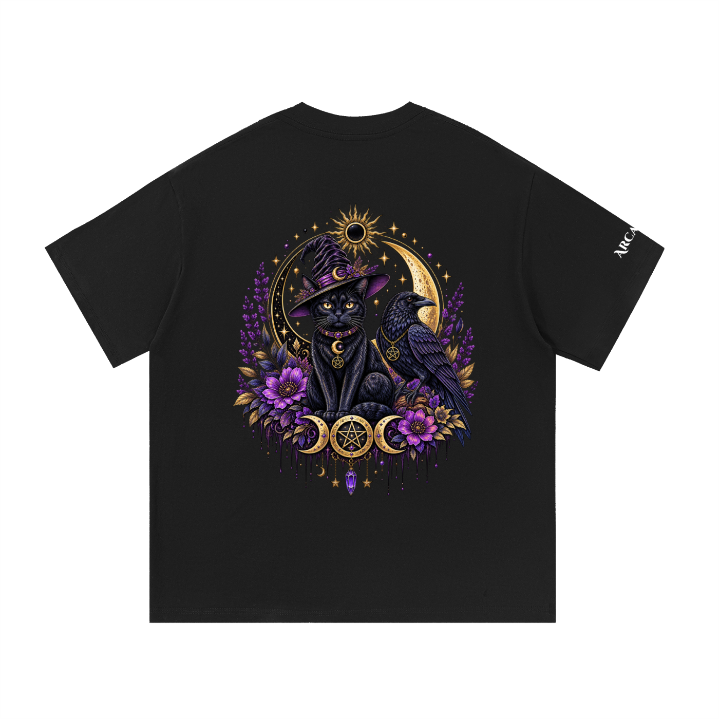 Cat/Raven  Magic in the Shadows Essential Cotton T-Shirt Unisex