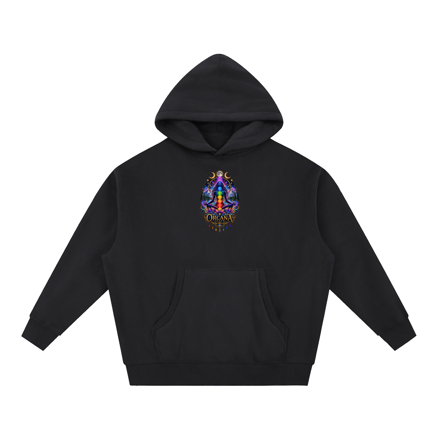 Cosmic Wanderer Design 2 Essential Oversized Boxy Fit Fleece Hoodie Unisex