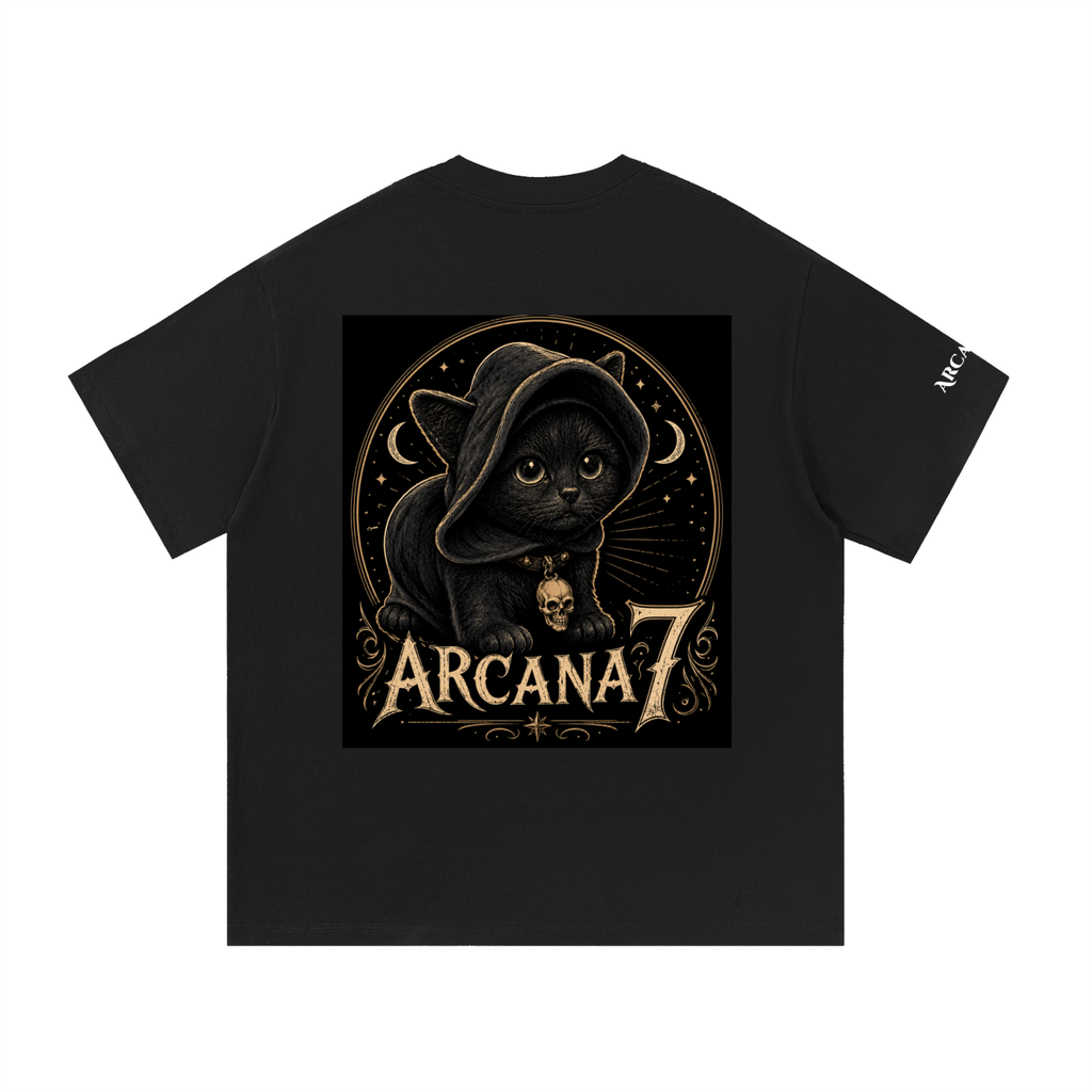 Hooded Moon Cat Magic in the Shadows Essential Cotton T-Shirt Unisex
