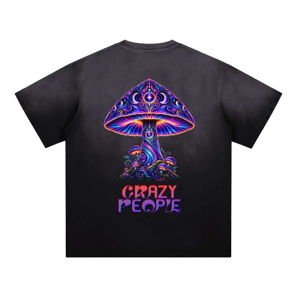 Crazy people Mushi Sunfade Edge Gradient T-Shirt Unisex
