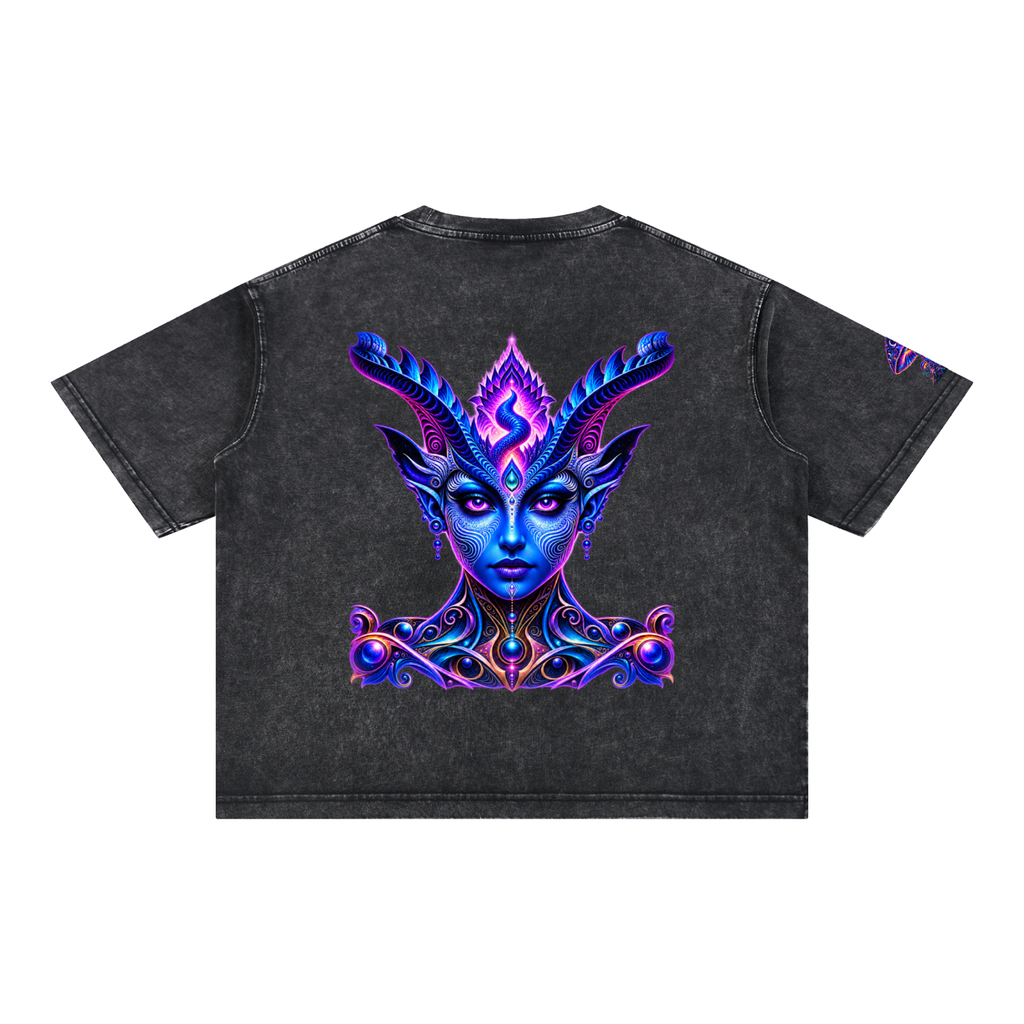 PSY New Design Mineral Wash Boxy Cotton T-Shirt
