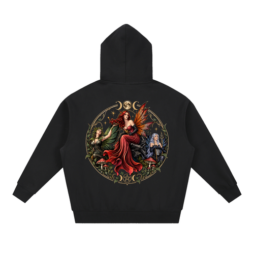Angelic Design 1 Arcana 7 Essential Oversized Boxy Fit Fleece Hoodie Unisex
